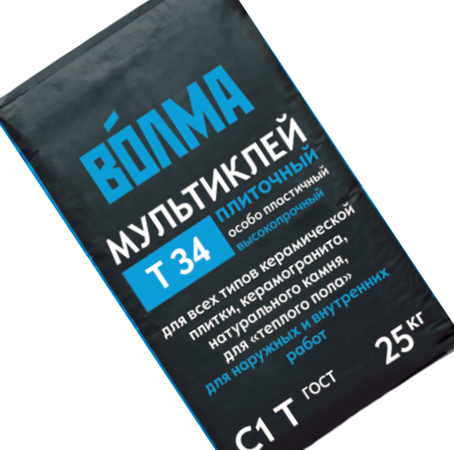 Плиточный клей на цементном вяжущем С1 Т ВОЛМА-Мультиклей 25 кг