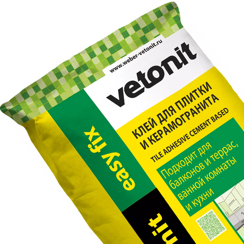 Клей для плитки и керамогранита Вебер Ветонит Weber.vetonit easy fix 25кг